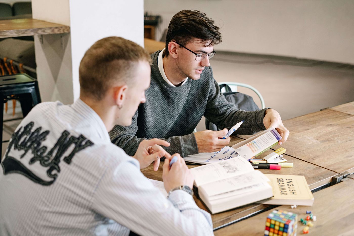 Students working together on their university applications